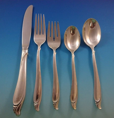 Sculptured Beauty by International Sterling Silver Flatware Service Set 43 Pcs Cover