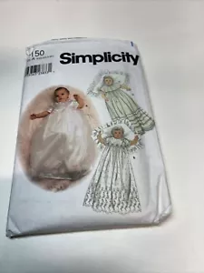 Simplicity Pattern ︱ Babies' Christening Gown, Slip, & Bonnet ︱XXS-L ︱#9150 - Picture 1 of 2