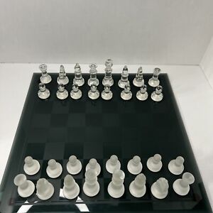 Pavilion Limited Glass Chess Set Smoked Glass Board 82-40 1996 Geoffrey 15×15"