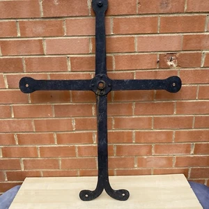Großes antikes viktorianisches Gusseisen Kruzifix Kreuz - Bild 1 von 9