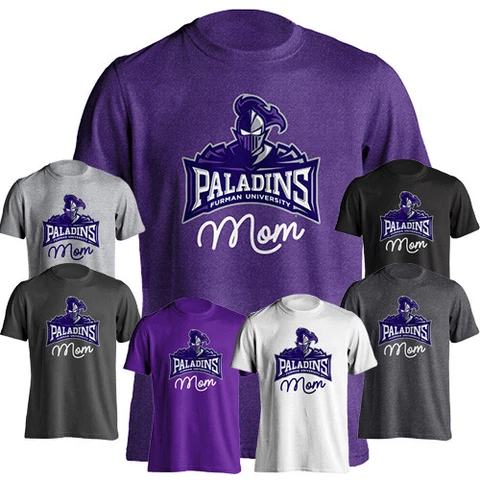 Furman University FU Paladins Mom Mother Parent Logo Short Sleeve T-shirt Tee Cover