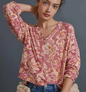 Anthropologie PILCRC  Moira V-neck Sweater Size XSP Women's 3/4 Sleeves - Picture 1 of 8