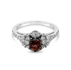LeVian 14K White Gold Fancy Sapphire Chocolate Diamond 1.03 cts Ring Size 6.75 - Picture 1 of 6