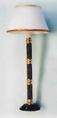 LIGHTING COMPANY PUPPENSTUBENBELEUCHTUNG 12 VOLT STEHLAMPE WAND HOLZ/MESSING MIT WEISSEM SCHIRM FL005