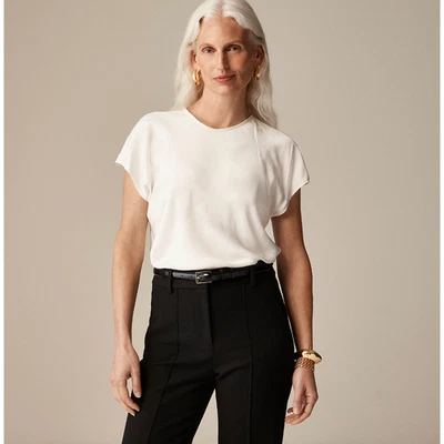 J.Crew Drapey Tee Shirt Top Blouse Viscose Ivory Classic Neutral Small NWT - Image 1 of 4