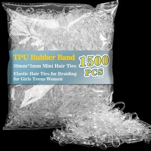 Small Rubber Bands - 1500 PCS Mini Hair Ties TPU Elastic Hair Ties for Braidi... - Picture 1 of 6