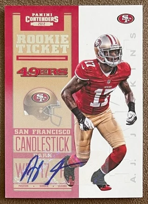 2012 Panini Contenders Rookie Ticket Autograph A.J. Jenkins #210 San Francisco - Image 1 of 2