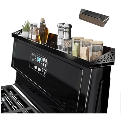 Estante de cocina magnético de 30 pulgadas - Estante de especias negro con diseño de orquídea Foto 1 de 4