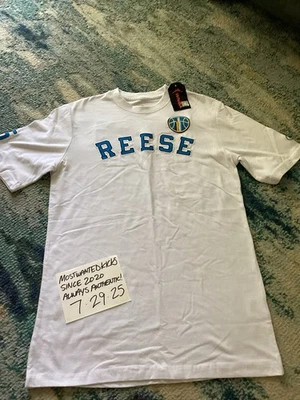 NWT FISLL WNBA Angel Reese Chicago Sky #5 White T-Shirt Unisex Sz S FREE SHIP!! - Image 1 of 4