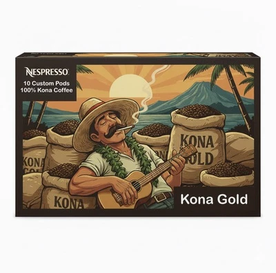 100% Kona Gold NESPRESSO Pods 10pc Made In Hawaii
