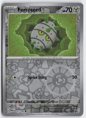 Pokemon Ferroseed 127/182 Reverse Holo Common SV04: Paradox Rift NM - Image 1 of 2