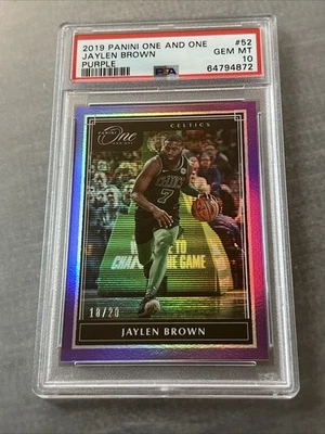 2019 Panini One and One Jaylen Brown Purple PSA 10 /20 #52 - Image 1 of 2