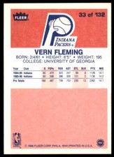 1986-87 Fleer 1986-1987 1986-1987 Vern Fleming Indiana Pacers #33