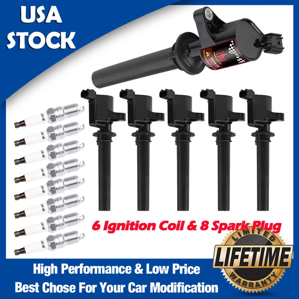 Juego de bobinas de encendido y bujía para Ford Escape Taurus 3,0 L V6 2001 2002 2003 Foto 1 de 4