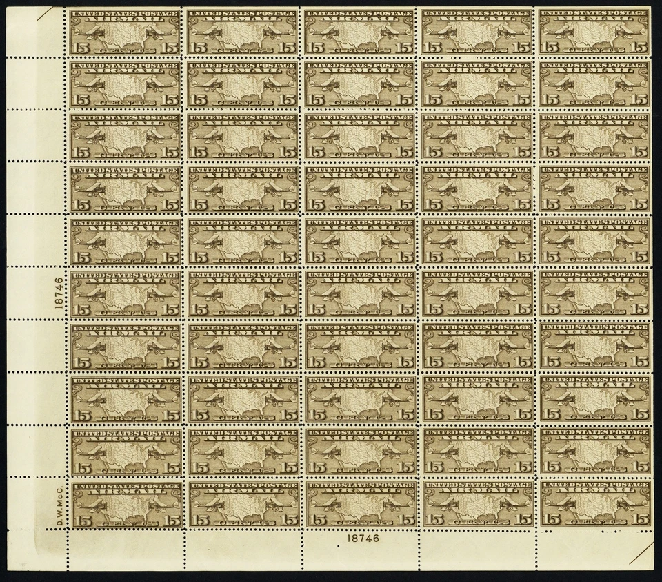 C8, Mint FVF NH 15¢ Sheet of 50 Stamps CV $365 * Stuart Katz - Image 1 of 1