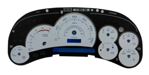 Diesel GM Truck White Instrument Cluster Gauge Face Escalade Graphic Blue Scales - Picture 1 of 1