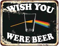 Vintage Wish You Were Beer Shed Decor Plaque Bar Pub Shed Man Cave Metal Sign
