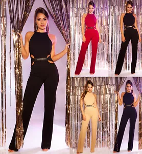 Koucla Damen Overall Jumpsuit Playsuit mit Cut outs und Schnalle Milax-Fashion - Bild 1 von 24