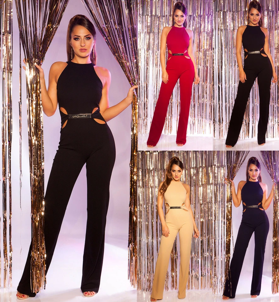 Koucla Damen Overall Jumpsuit  Playsuit mit Cut outs und Schnalle Milax-Fashion - Bild 1 von 1