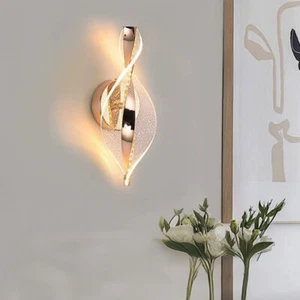 Modern LED Wall Lights 3 Colour Modes Rose Gold Wall Lamp Hotel Home Wall Sconce - Picture 1 of 11