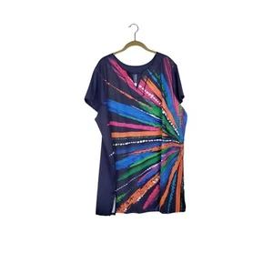 NWT Swim 365 Swimsuits For All Coverup Short Sleeve Tunic Dress Womens Size 26 - Picture 1 of 9
