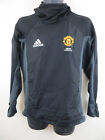 Adidas Manchester United Football Jumper Sweat Top Shirt Black Hood Mens Small S