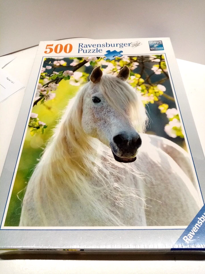 Puzzle raversburger 500 PEZZI PRIMAVERA EQUESTRE 14726 CAVALLO BIANCO - Immagine 1 di 1