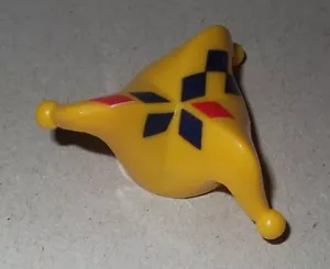 15738, 1x Narrenkappe, Kappe, Joker, Hofnarr, gelb, bedruckt - Bild 1 von 1