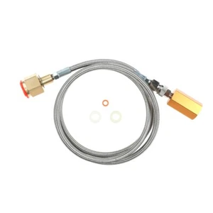 CO2 Adapter Stainless Steel Braided Hose Kit Braided Soda Hose With 3Pcs Gasket - Picture 1 of 6