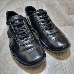 PRADA Scarpe Donna Vintage Nero Pelle Verniciata Sneakers Prada Donna Taglia 11 Us - Foto 1 di 20