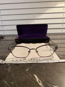 Jean Lafont Gafas Mujer Trianon 282 50 16 136 Ojo de Gato Púrpura Lados Auténticos - Imagen 1 de 11