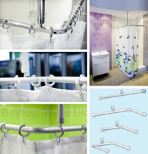 Tenda doccia bagno guida/asta, uso 4 vie, forma a L o U, montaggio a soffitto, anelli