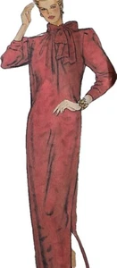 1980s Givenchy Shift Puff Sleeve Stand Collar Dress Vogue 1309 Sewing Pattern - Picture 1 of 4