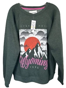 Wallflower Junior's Jackson Hole Wyoming 1986 Pullover Top Size M Pine Grove - Picture 1 of 8