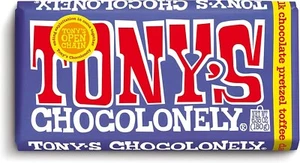 Tony's Chocolonely 42% Dark Milk Chocolate Pretzel Toffee Bar 6.35 oz-Pack of 3 - Picture 1 of 5