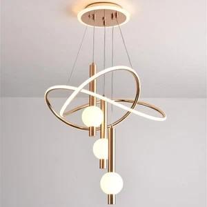 Creative 3-Color Lighting LED Chandelier Spherical Acrylic Pendant Lamp Fixtures - Picture 1 of 9