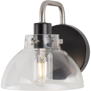 Forte Lighting 5734-01-40 Della Wall Sconce Black and Brushed Nickel - Picture 1 of 3