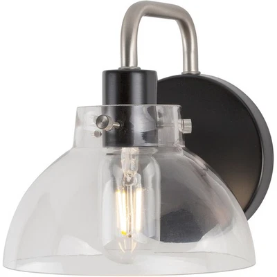 Forte Lighting 5734-01-40 Della Wall Sconce Black and Brushed Nickel - Image 1 of 3