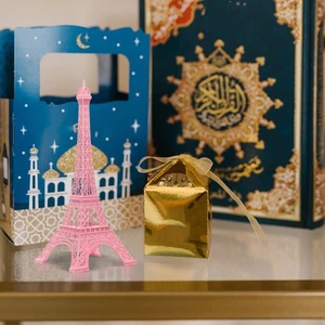Table Eiffel Tower Decor Statue Figurine Office Metal Ornaments High Quality - Photo 1/12