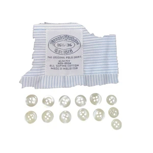 Replacement Buttons 13 Brooks Brothers from Blue Pinstripe Original Polo Shirt - Picture 1 of 4
