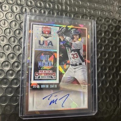 2015 Panini Contenders #44 TATE MATHENY USA SP Draft Ticket Cracked Ice Auto /23 - Image 1 of 2