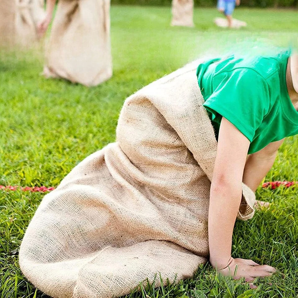 Saco de arpillera saco de patatas reutilizable juegos de carnaval exterior patio césped divertido exterior Foto 1 de 1