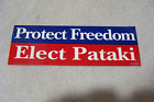 Protect Freedom Elect PATAKI  NY-GOV    BUMPER STICKER       P3