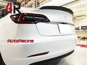 For Tesla Model 3 2017-2020 Sports Style Carbon Fiber CFTrunk Lip Spoiler - Picture 1 of 3