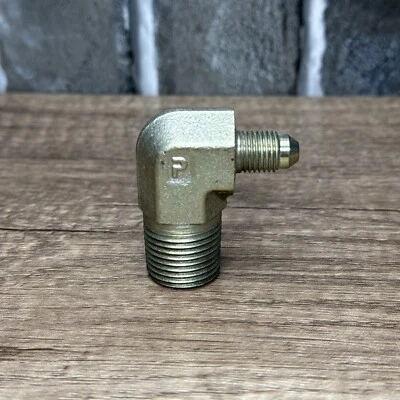 Parker Male Elbow Steel 4-8-CTX-S Triple-Lok 37° 90° CTX 1/4 Inch x 1/2-14 NPTF - Image 1 of 2