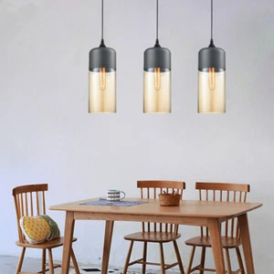 Bar Lamp Amber Glass Pendant Light Office Chandelier Lighting Shop Ceiling Light - Picture 1 of 10