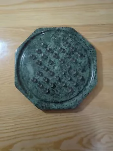 VTG Octogon Solitaire Game Green Marble Board Clear Glass Marbles HEAVY/SOLID - Picture 1 of 5