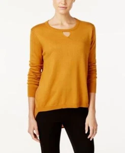 One A Women's Keyhole Chiffon Back Sweater Inca Gold Size XL - Picture 1 of 2