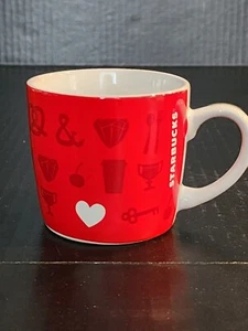 Starbucks Red Coffee Espresso Mug Tea Cup Heart 7.8 oz Valentines Collectible  - Picture 1 of 6