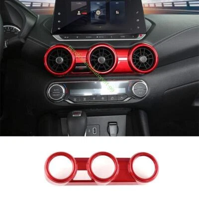 Cubierta de ventilación de salida de aire acondicionado para consola roja brillante para Nissan Sentra Sylphy 2020-2024 Foto 1 de 4